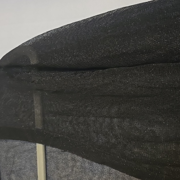 Cache Black Sheer Metallic V-Neck Button Cardigan Sz L NWT - Picture 2 of 7